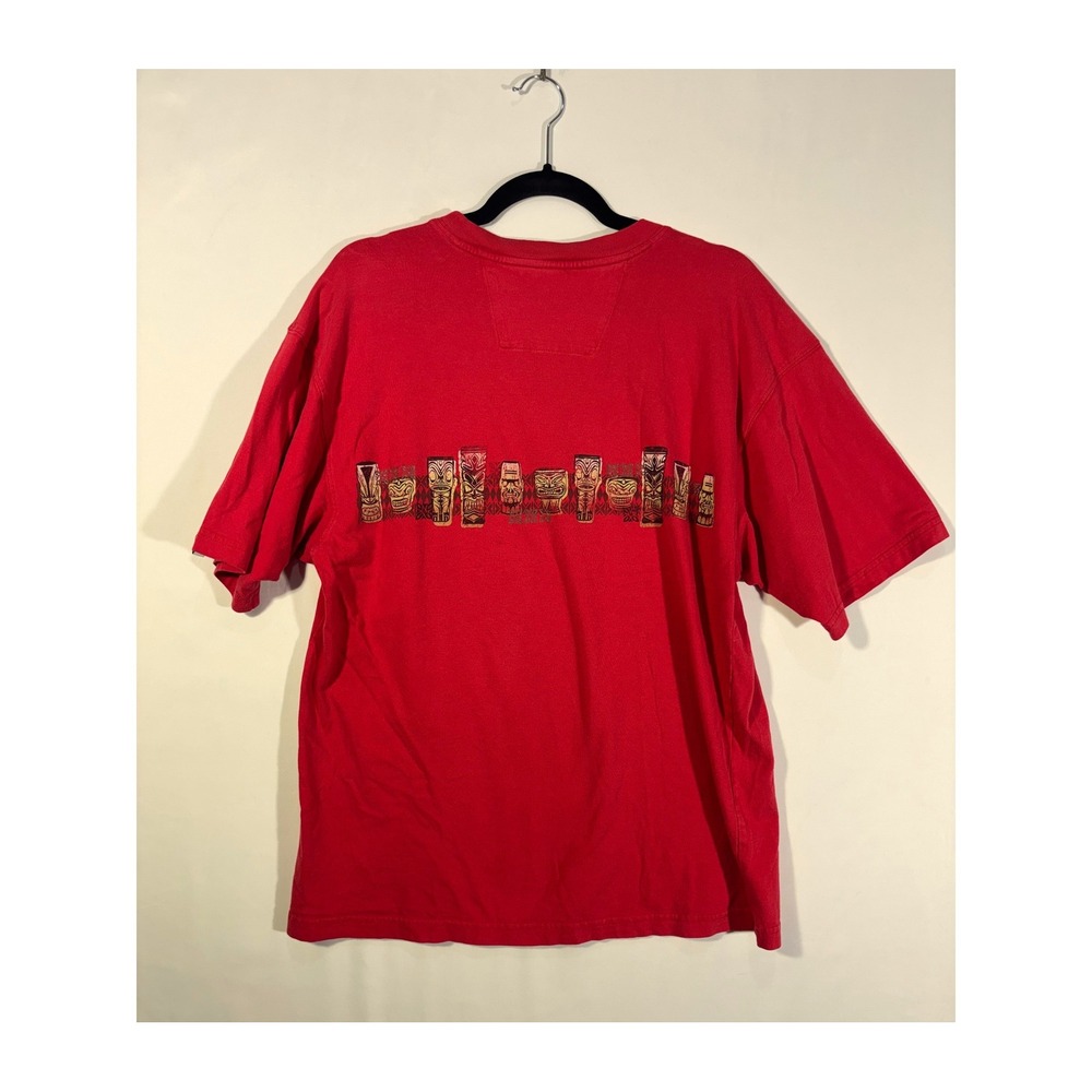 Casual Skater Tropical Tiki Surf Graphic Speedo T-Shirt Mens Large Red - Picture 2 of 7